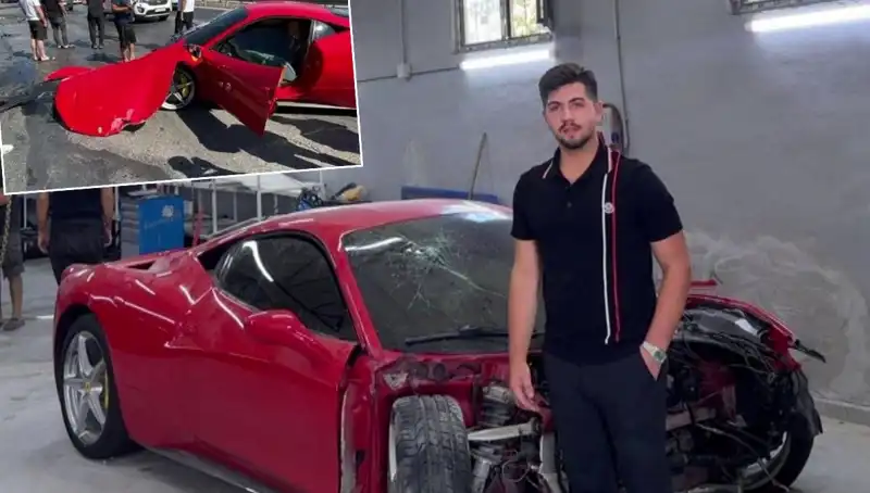 İnanılmaz Kaza: 15 Milyonluk Ferrari Kullanılamaz Hale Geldi