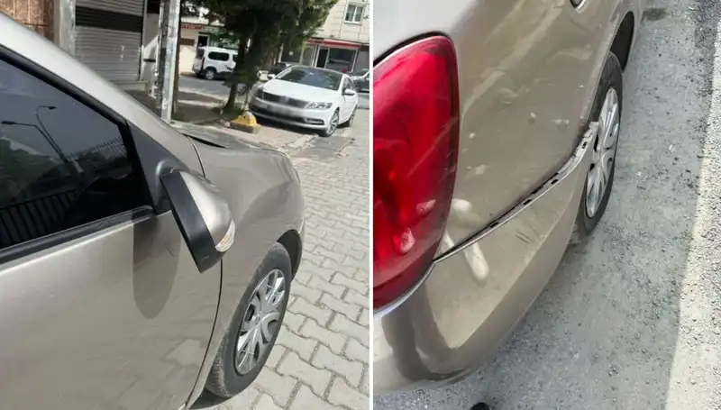 Motosikletli Maganda, Otomobilin Aynasını Kırıp Mahalleye Kavga Çağırdı!